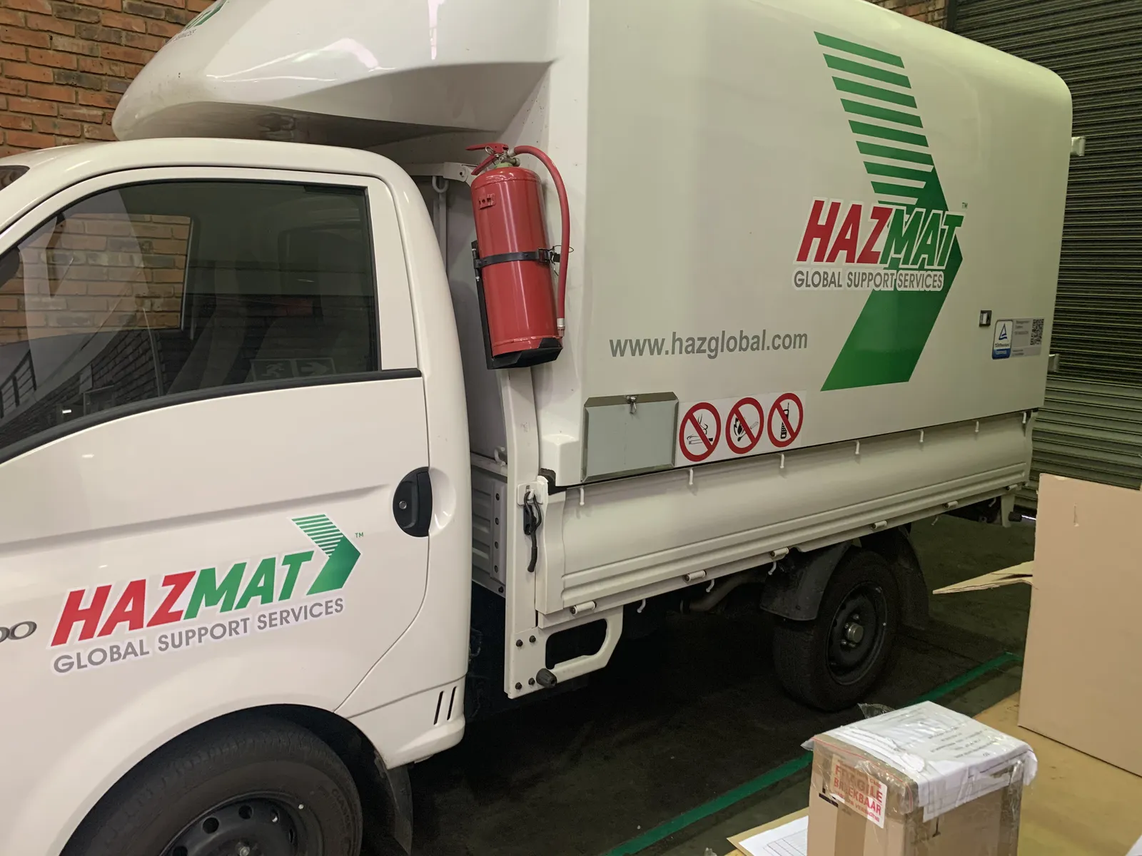 Hazmat H-100 branding in workshop